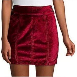 NWT Free People Velvet Retro Mini Skirt with Back Zipper